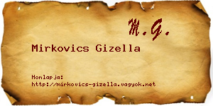 Mirkovics Gizella névjegykártya